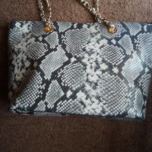 Aldo Faux Leather Snake Print Tote Purse